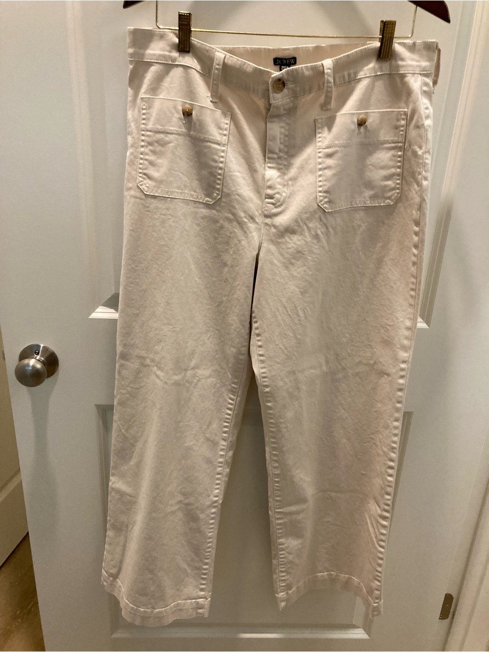 J. Crew Off-White/Taupe Classic Straight Pants 32T